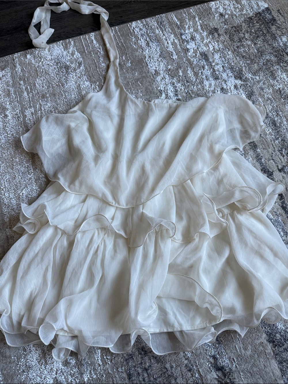 Missguided White One-Shoulder Ruffle Mini Dress
